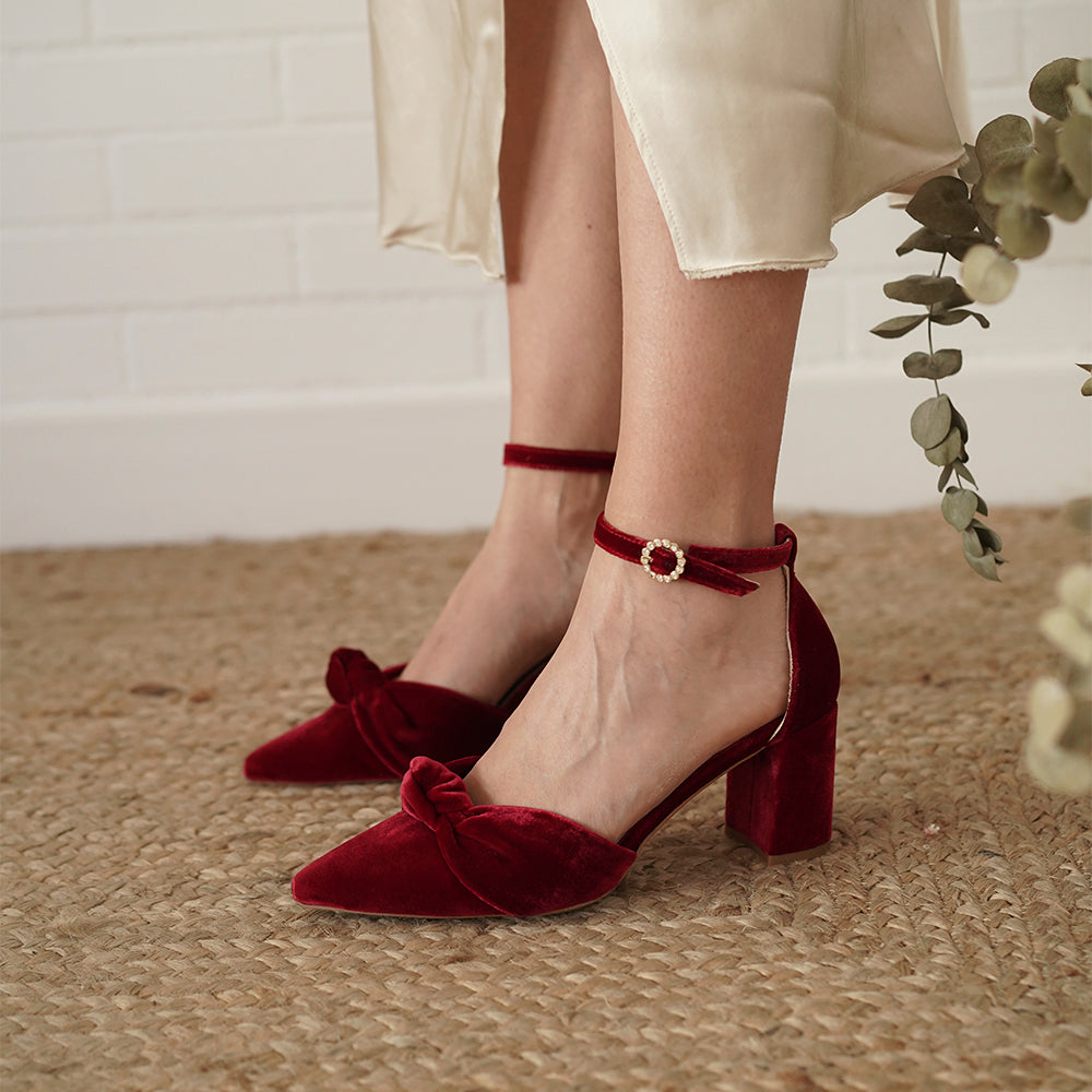 NICOLETTA 7 VELVET DK ROJO